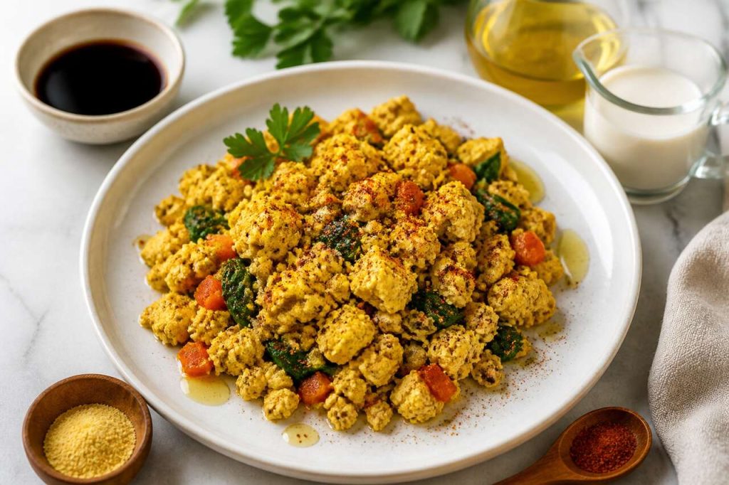 Recette de tofu brouillé : simple, rapide et savoureux