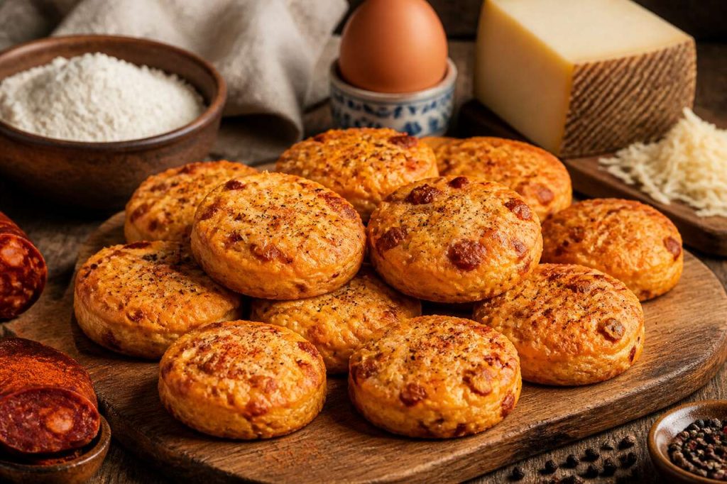 Recette de biscuits apéritifs au manchego et au chorizo