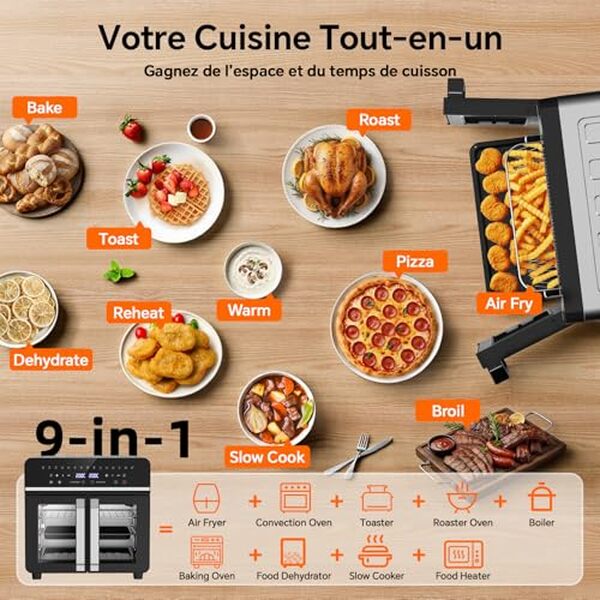 Découvrez notre test complet de la friteuse sans huile 23L avec 15 programmes. Performances, avantages et avis détaillés pour bien choisir votre appareil. 