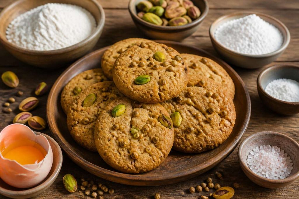 Recette de biscuits à la pistache et aux graines de coriandre