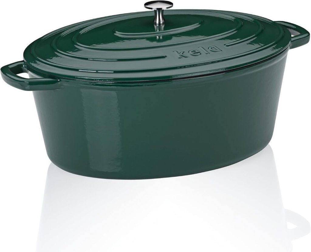 Test de la cocotte ovale en fonte émaillée kela - 9, 3 l