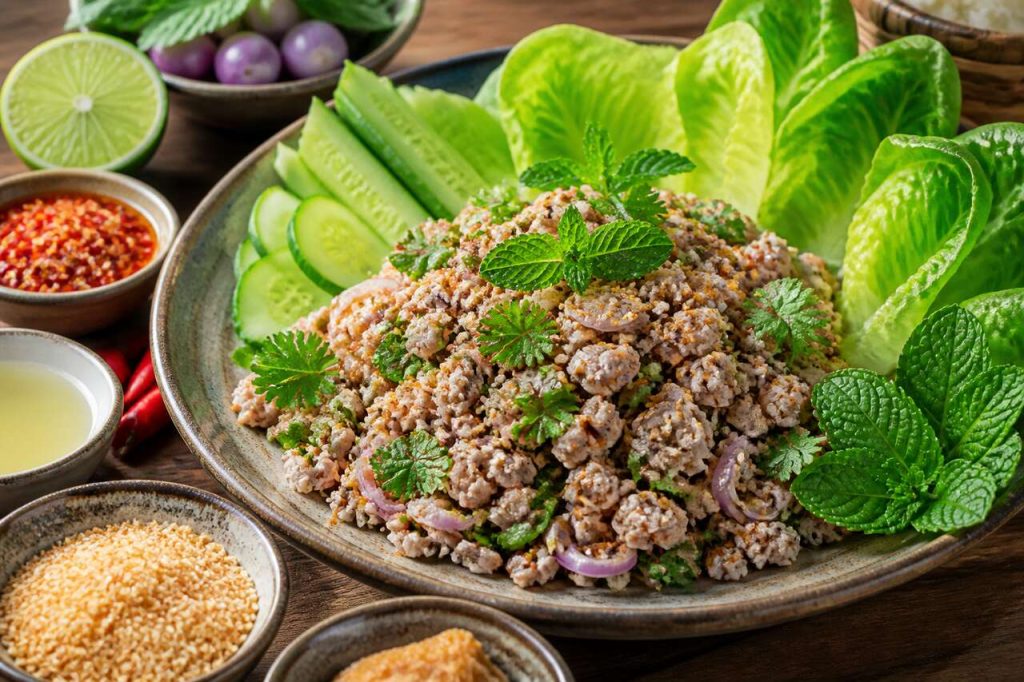 Recette de salade de poulet haché à la thaïlandaise