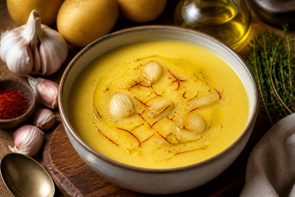 Recette du velouté d'ail au safran