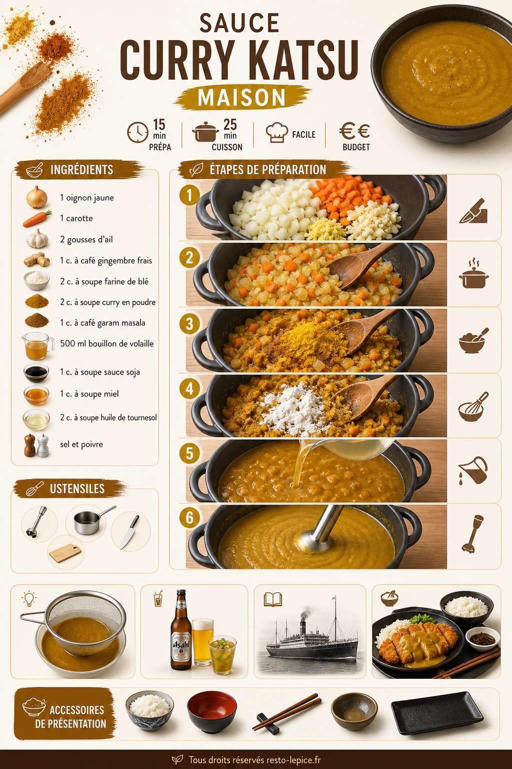 Fiche recette Recette de sauce curry katsu maison facile et savoureuse Fiche recette Recette de sauce curry katsu maison facile et savoureuse