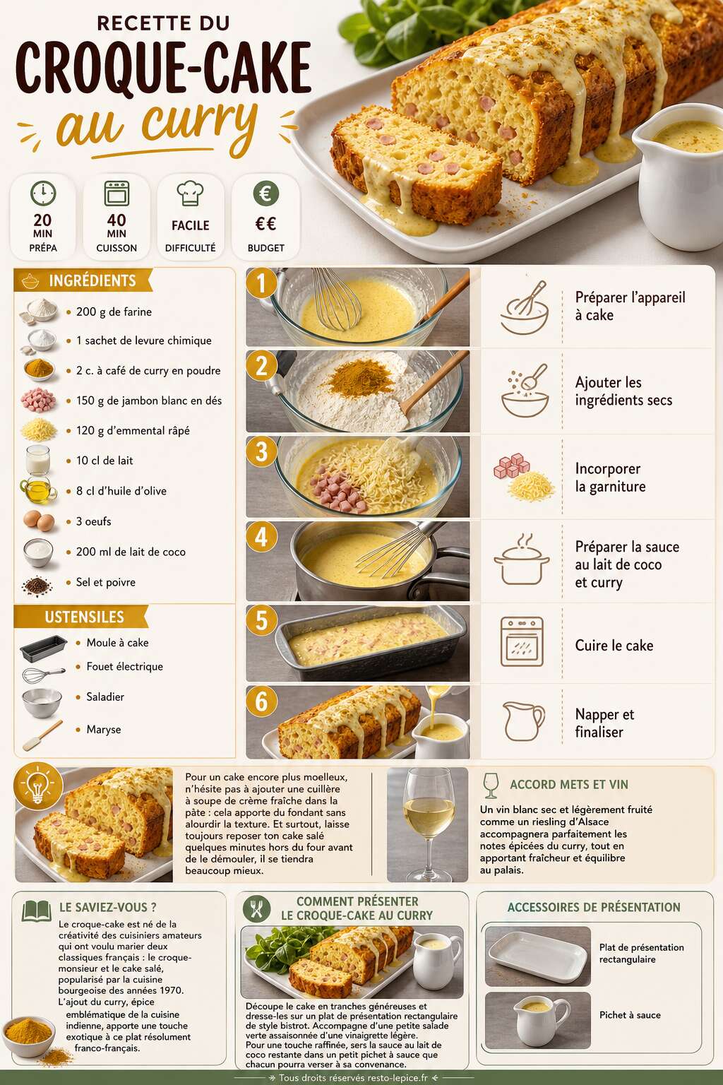 Fiche recette Recette du croque-cake au curry Fiche recette Recette du croque-cake au curry