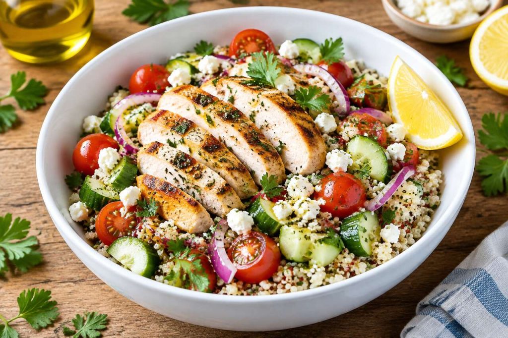 Recette de salade de quinoa au poulet facile et savoureuse