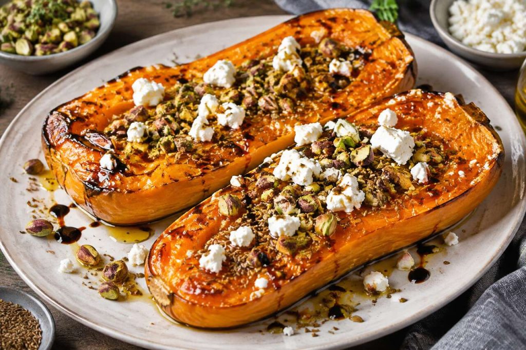 Recette de courge rôtie aux pistaches concassées