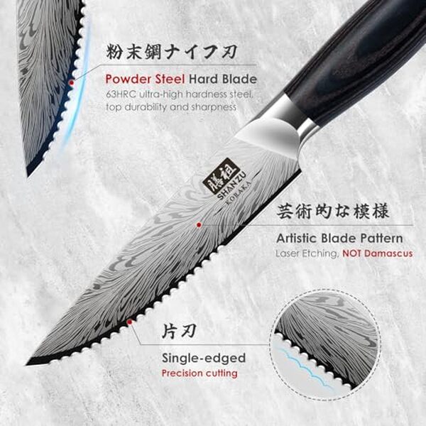 Découvrez notre test détaillé du set de couteaux à steak Shan Zu 63 HRC. Qualité, tranchant et design japonais : le meilleur rapport qualité-prix pour vos repas.