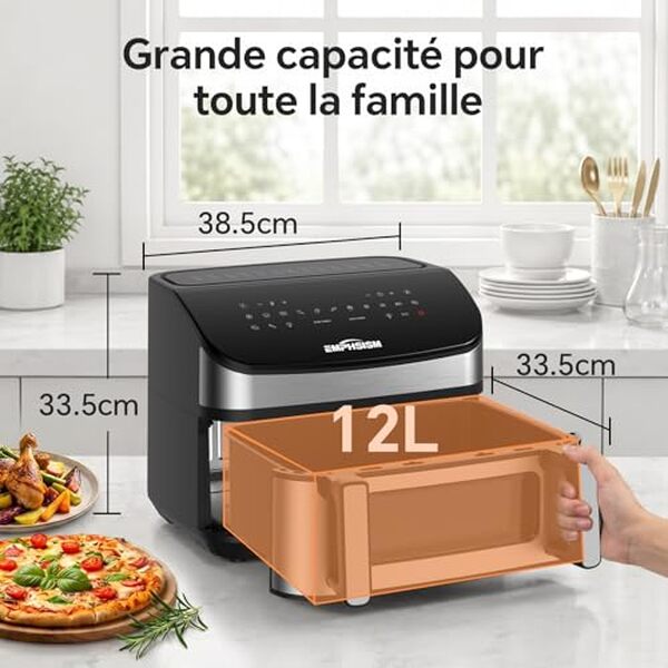 Découvrez notre test complet de l'air fryer 12L : caractéristiques, performances et avis sur cette friteuse XXL à double compartiment innovante.