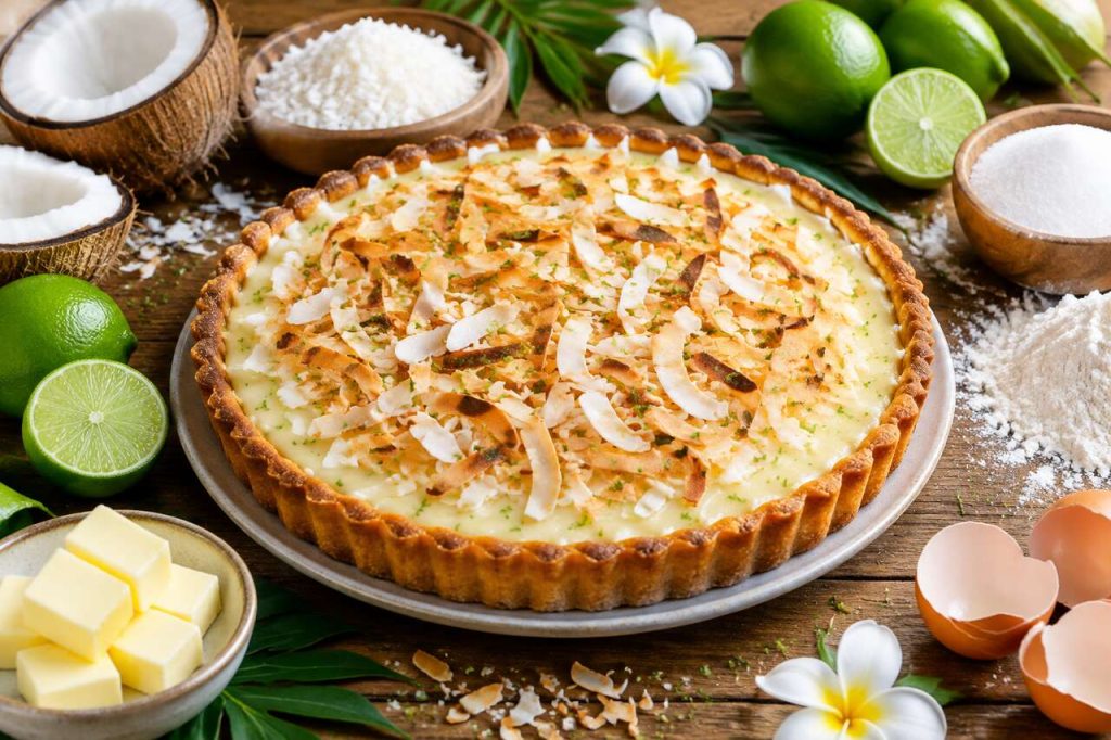 Recette de tarte coco et citron vert : un dessert exotique irrésistible