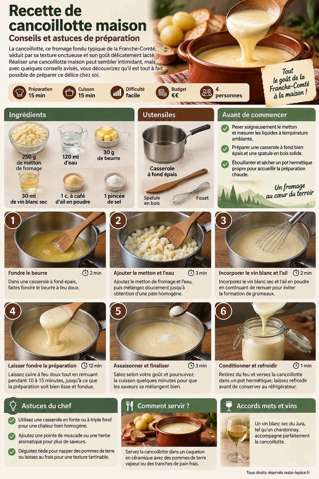 Fiche recette Recette de cancoillotte maison : conseils et astuces de préparation Fiche recette Recette de cancoillotte maison : conseils et astuces de préparation