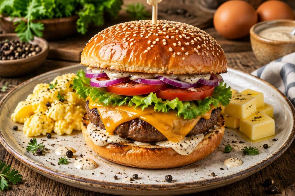 Recette du burger brioché et sa sauce au poivre