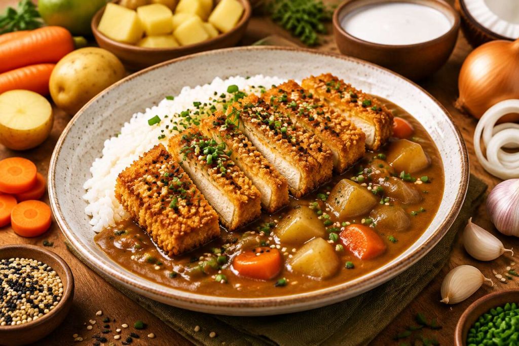 Recette de tofu katsu kare : un curry japonais végétarien savoureux