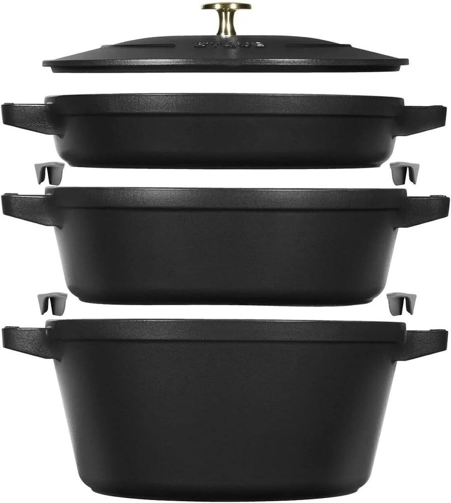 Test de la cocotte Staub : ensemble de 3 casseroles en fonte noir