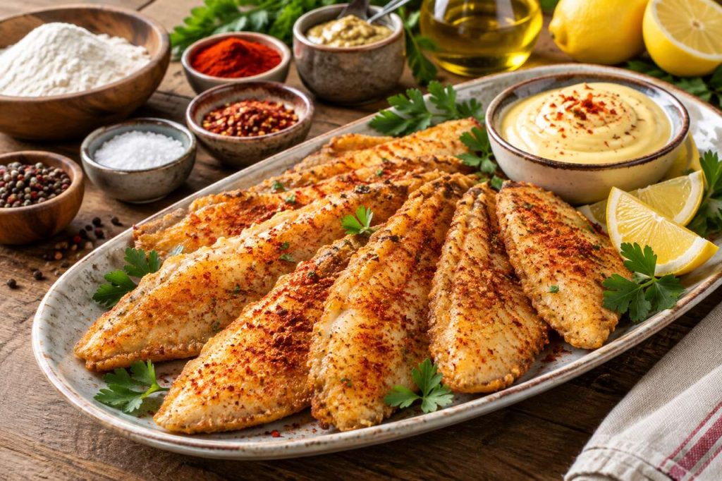 Recette de petites fritures de sole épicées et mayonnaise au citron