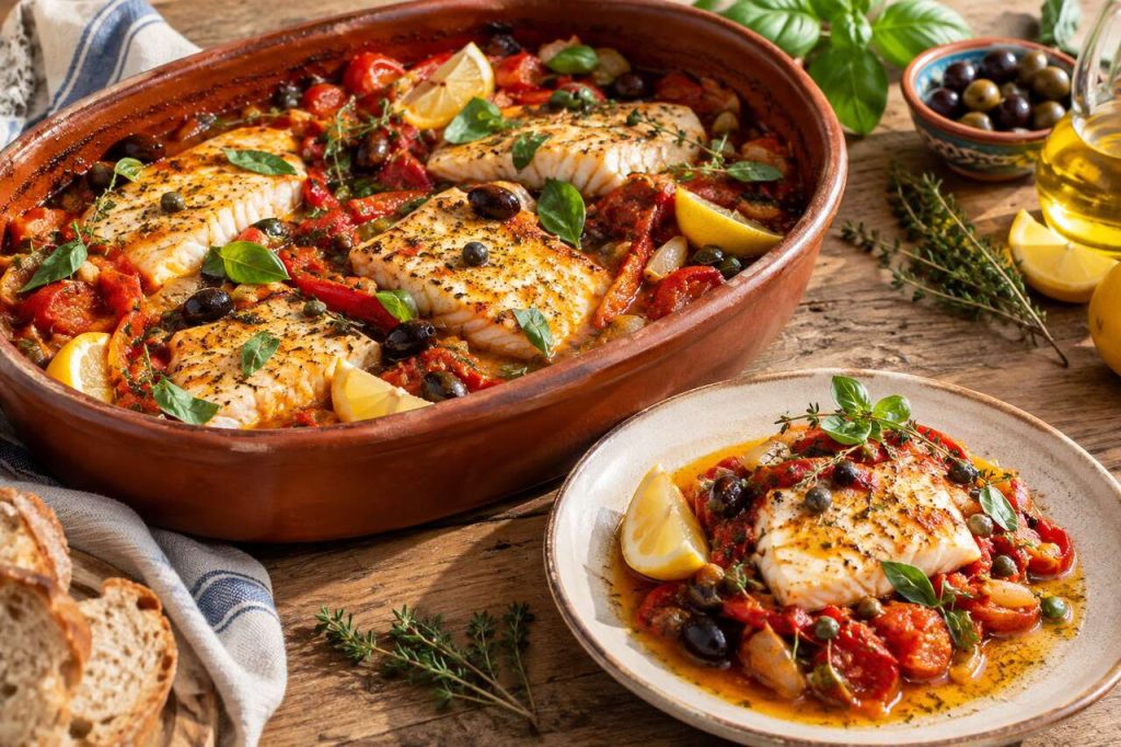Recette du merlu au four à la méditerranéenne
