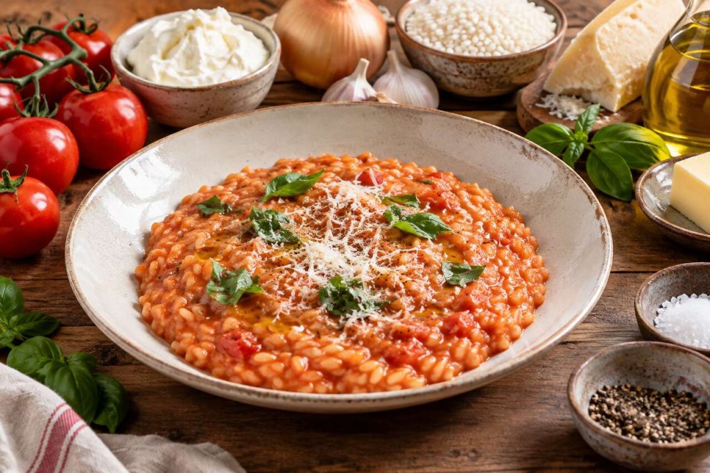 Recette du risotto à la tomate et au mascarpone