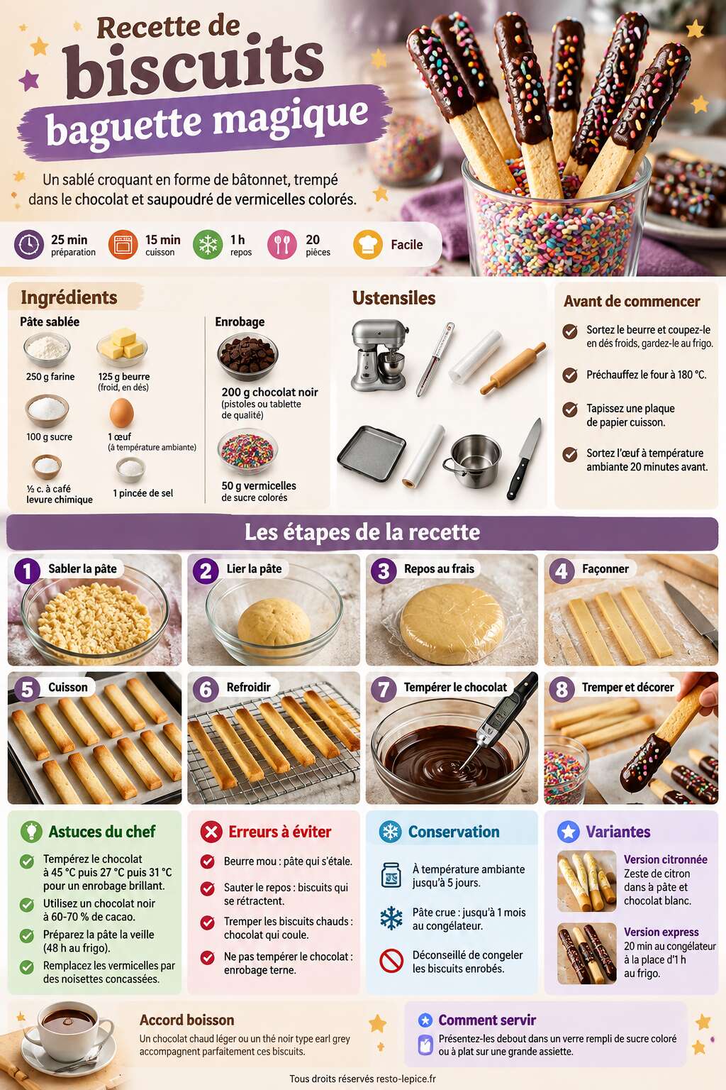 Fiche recette Recette de biscuits baguette magique Fiche recette Recette de biscuits baguette magique