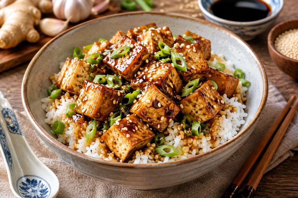 Recette de tofu braisé au sésame