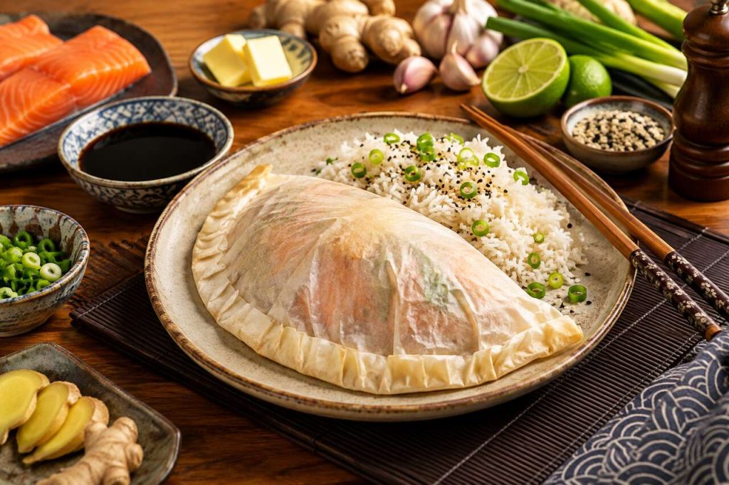 Recette de papillotes de saumon à la sauce soja et au beurre