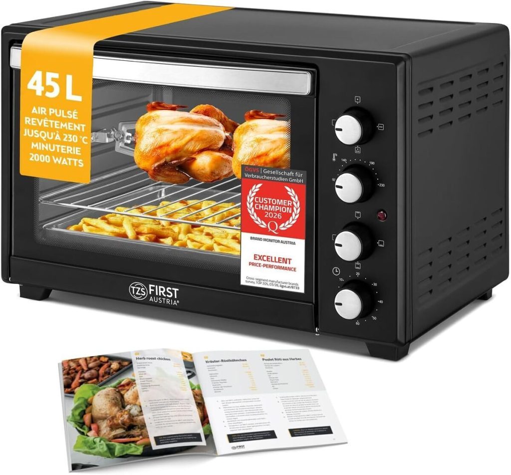 Test du mini-four TZS First Austria 45L 2000W : puissance et polyvalence